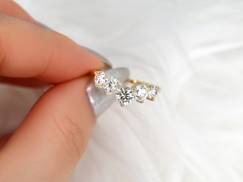 Mega Glen 14kt Diamond Nesting Ring,Unique Wedding Ring,Curved Diamond Ring,Graduated Tiara Ring,Anniversary Ring,Stacking Ring