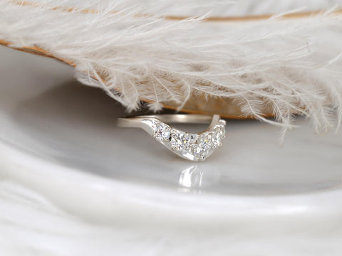 Mega Saldana 14kt Diamond Graduated Nesting Ring,Unique Curved Wedding Ring,Nesting Band,Unique Wedding Ring,Crescendo Band,Thick Gold Ring