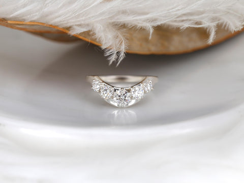 Mega Saldana 14kt Diamond Graduated Nesting Ring,Unique Curved Wedding Ring,Nesting Band,Unique Wedding Ring,Crescendo Band,Thick Gold Ring