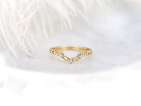 Mega Gaia 14kt Diamond Unique Leaf Nesting Ring,Nature Wedding Band,Anniversary Ring,Unique Wedding Ring,Stacking Ring,Leaf Diamond Ring