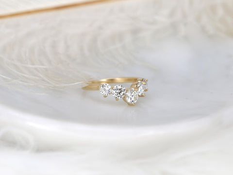 Mega Glen 14kt Diamond Nesting Ring,Unique Wedding Ring,Curved Diamond Ring,Graduated Tiara Ring,Anniversary Ring,Stacking Ring