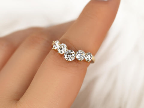 Mega Glen 14kt Diamond Nesting Ring,Unique Wedding Ring,Curved Diamond Ring,Graduated Tiara Ring,Anniversary Ring,Stacking Ring