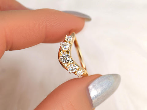 Luca 14kt Diamond Graduated Nesting Ring,Unique Wedding Ring,Nesting Band,Diamond Ban,Crescendo Band,Thick Gold Ring,Anniversary Ring