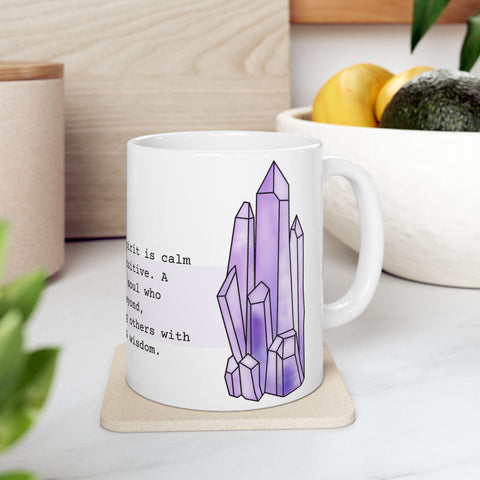 February Birthstone Mug,Amethyst Gemstone Mug,Purple Crystal Coffee Mug,Zodiac Pisces Aquarius Gift, Birthday Mug