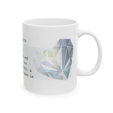 April Birthstone Mug,Diamond Gemstone Mug,Clear Crystal Coffee Mug,Aries Taurus Gift,Birthday Mug