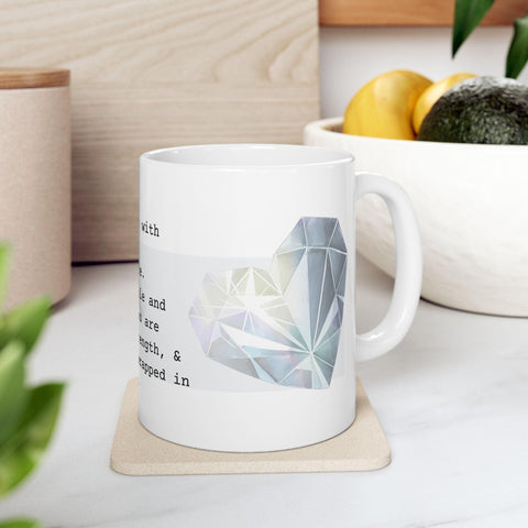 April Birthstone Mug,Diamond Gemstone Mug,Clear Crystal Coffee Mug,Aries Taurus Gift,Birthday Mug