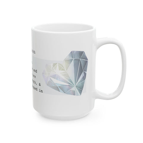 April Birthstone Mug,Diamond Gemstone Mug,Clear Crystal Coffee Mug,Aries Taurus Gift,Birthday Mug