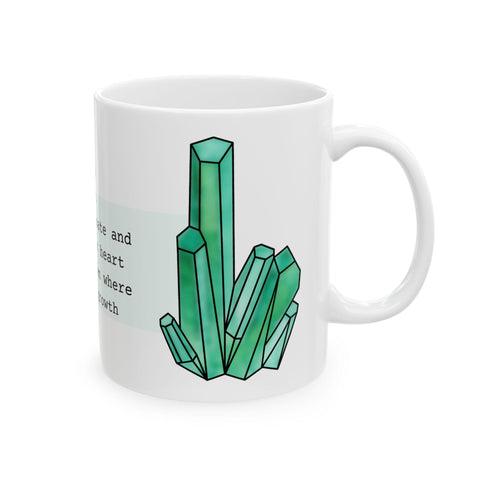 May Birthstone Mug, Emerald Gemstone Mug, Green Crystal Coffee Mug, Taurus Gemini Gift, Birthday Mug