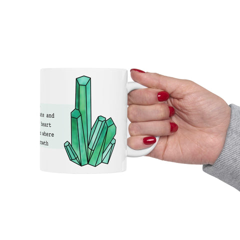 May Birthstone Mug, Emerald Gemstone Mug, Green Crystal Coffee Mug, Taurus Gemini Gift, Birthday Mug