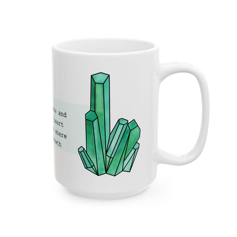 May Birthstone Mug, Emerald Gemstone Mug, Green Crystal Coffee Mug, Taurus Gemini Gift, Birthday Mug