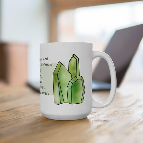 August Birthstone Mug, Peridot Gemstone Cup, Green Crystal Coffee Mug, Leo Virgo Gift, Birthday Mug