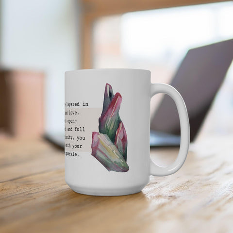 October Birthstone Mug, Tourmaline Gemstone Cup, Pink Crystal Coffee Mug, Libra Scorpio Gift, Birthday Mug