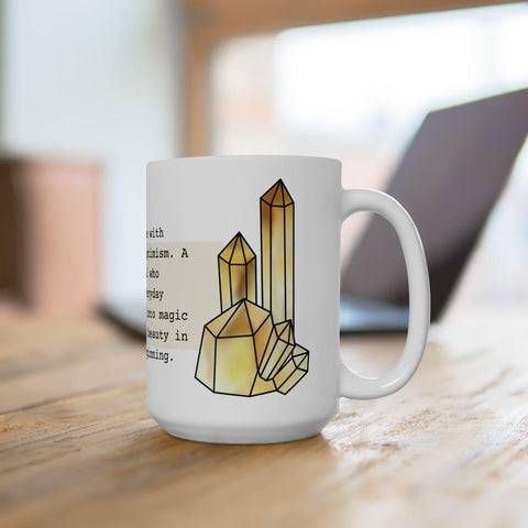 November Birthstone Mug, Citrine Gemstone Cup, Yellow Crystal Coffee Mug, Scorpio Sagittarius Gift, Birthday Mug