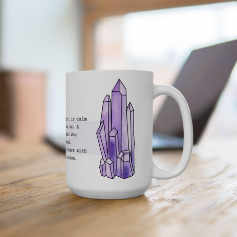 February Birthstone Mug,Amethyst Gemstone Mug,Purple Crystal Coffee Mug,Zodiac Pisces Aquarius Gift, Birthday Mug