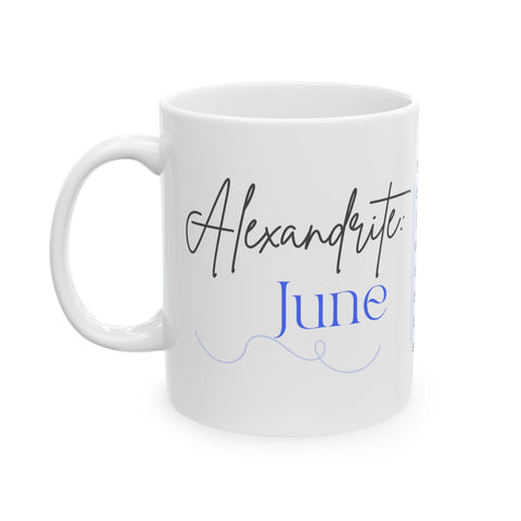 June Birthstone Mug, Alexandrite Gemstone Mug, Color Change Crystal Coffee Mug, Gemini Cancer Gift, Birthday Mug