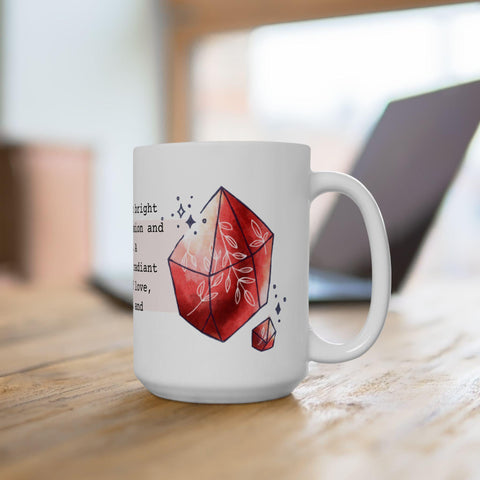 July Birthstone Mug, Ruby Gemstone Cup, Red Crystal Coffee Mug, Cancer Leo Gift, Birthday Mug