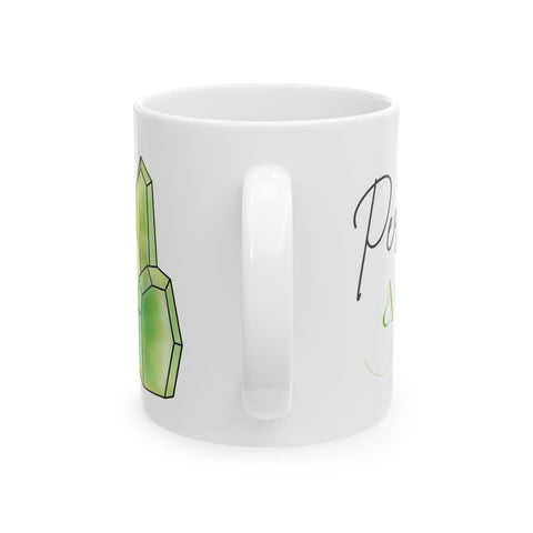 August Birthstone Mug, Peridot Gemstone Cup, Green Crystal Coffee Mug, Leo Virgo Gift, Birthday Mug