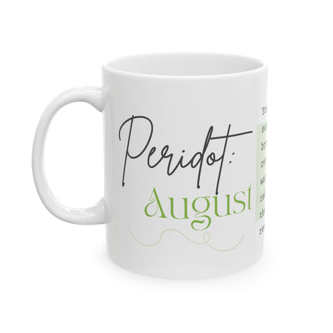 August Birthstone Mug, Peridot Gemstone Cup, Green Crystal Coffee Mug, Leo Virgo Gift, Birthday Mug