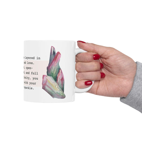 October Birthstone Mug, Tourmaline Gemstone Cup, Pink Crystal Coffee Mug, Libra Scorpio Gift, Birthday Mug