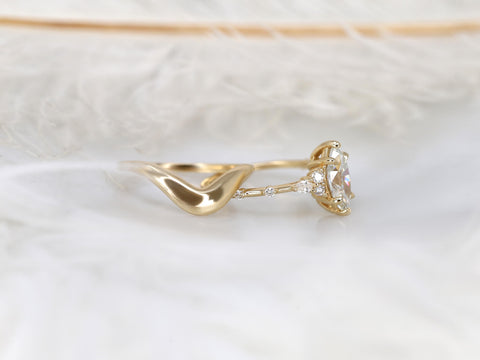 1ct Astrid & Merida 14kt Diamond Marquise Cluster Wedding Ring Set,Dainty Unique Art Deco Ring,Diamond Engagement Ring,Marquise Ring Set