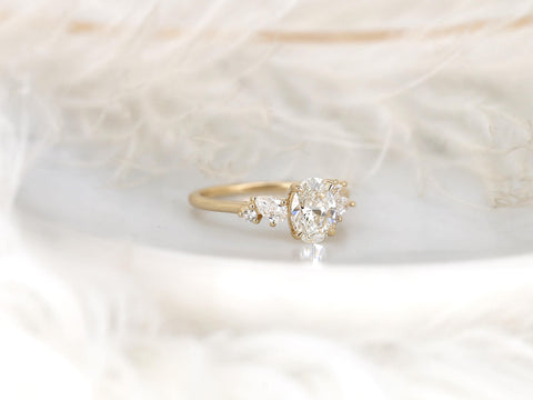 Oval Multi-Stone Ring on white background