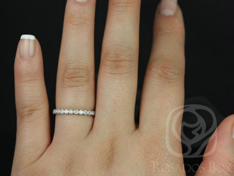 Petite Bubbles 14kt Gold WITH Milgrain Diamond ALMOST Eternity Ring,Bezel Set Ring,Art Deco Band,Unique Wedding Ring,Petite Diamond Ring