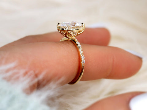 antique cut cushion button back solitaire with diamond accents gallery profile on pointer finger