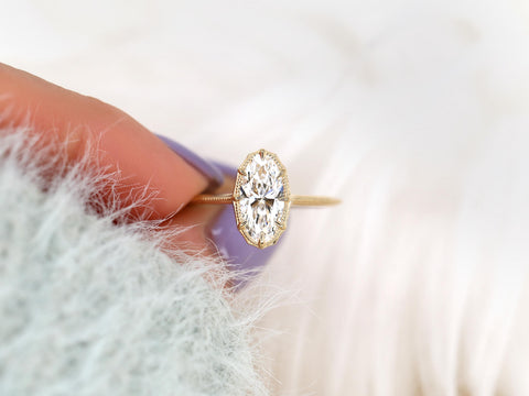 1.38ct Arcadia 14kt Diamond Oval Engagement Ring,Oval Diamond Ring,Moval Ring, Button Back Oval Ring.Oval Solitaire Ring,Vintage Ring