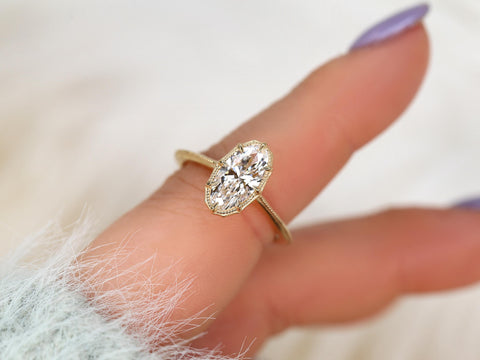 1.38ct Arcadia 14kt Diamond Oval Engagement Ring,Oval Diamond Ring,Moval Ring, Button Back Oval Ring.Oval Solitaire Ring,Vintage Ring