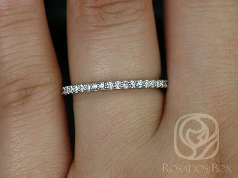 14kt Gold Matching Band to Natalia 9x7mm Diamond HALFWAY Eternity Ring - Rosados Box