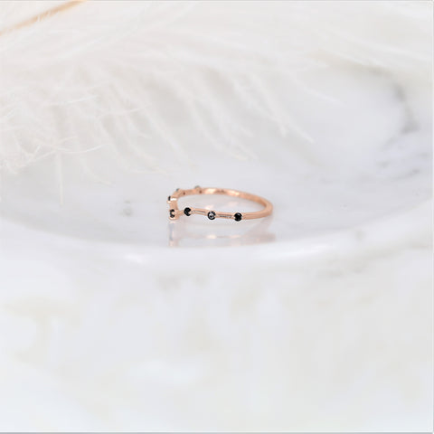 Constellation 14kt Rose Gold Black Diamond Chevron Ring - Rosados Box