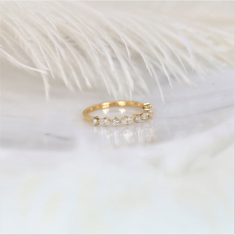 Petite Coraline 14kt Gold Diamond HALFWAY Eternity Ring - Rosados Box