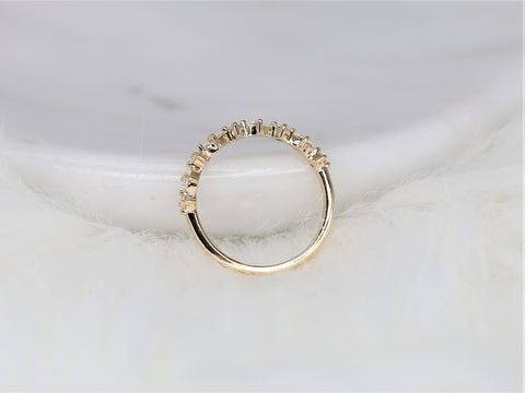 Petite Coraline 14kt Gold Diamond HALFWAY Eternity Ring - Rosados Box