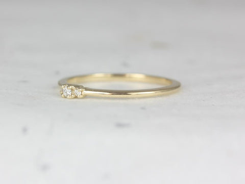 Pax 14kt Gold Round Diamond 3 Stone Stacking - Rosados Box