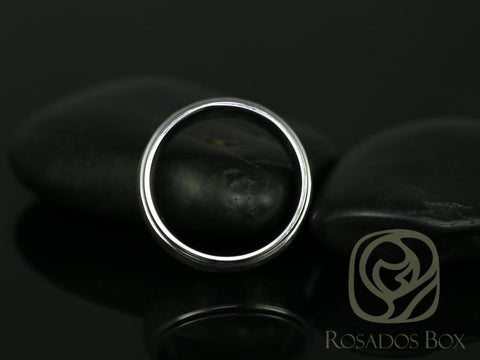 Roc 7mm Cobalt Half Round Raised Edge Hammered Duo Finish Band - Rosados Box