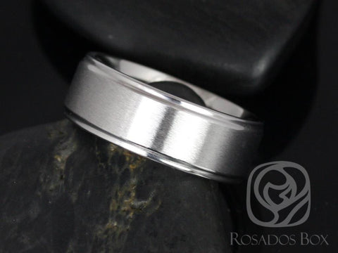 Isaiah 7mm Cobalt Raised Edge Duo Finish Band - Rosados Box