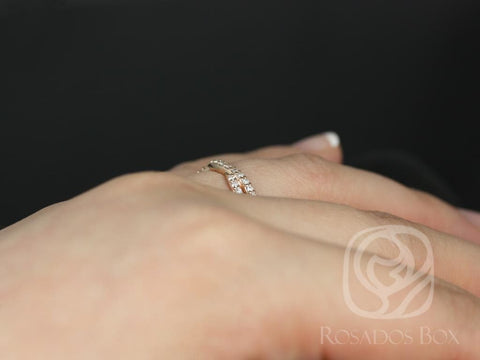 Bree 14kt Gold Curved Diamond Ring,Contoured Ring,Diamond Nesting Ring,Ring Guard,ShadowBand,Unique Wedding Ring,Anniversary Gift,