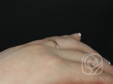 14kt Rose Gold Classic PLAIN Band to Skinny Flora Wedding Ring - Rosados Box