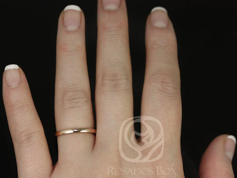14kt Rose Gold Classic PLAIN Band to Skinny Flora Wedding Ring - Rosados Box