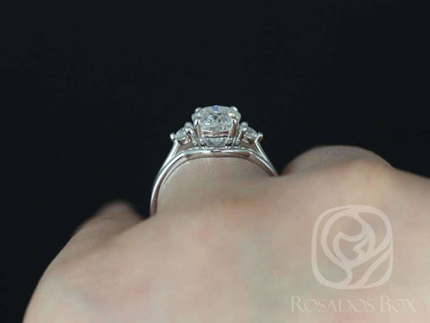 2ct Gloria 9x7mm 14kt Moissanite Diamonds Dainty Minimalist 3 Stone Oval Bridal Set,Three Stone Ring,Oval Wedding Rings,Anniversary Gift