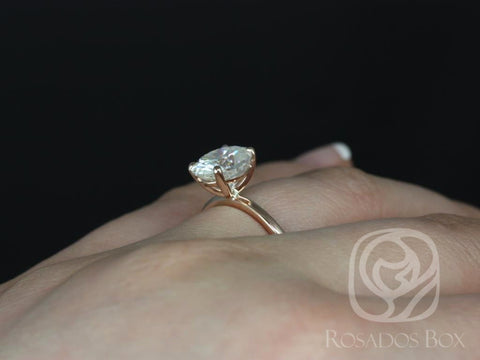2ct Dakota 9x7mm 14kt Rose Gold Moissanite Oval Solitaire Ring - Rosados Box