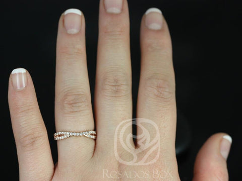 Bree 14kt Gold Curved Diamond Ring,Contoured Ring,Diamond Nesting Ring,Ring Guard,ShadowBand,Unique Wedding Ring,Anniversary Gift,