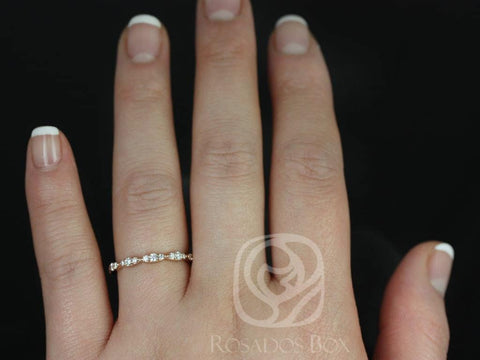 Penny 14kt Rose Gold Diamond ALMOST Eternity Ring,Scalloped Eternity Ring,Unique Diamond Ring,Art Deco Band,Diamond Wedding Ring,Anniversary