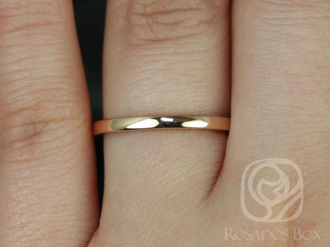 14kt Rose Gold Classic PLAIN Band to Skinny Flora Wedding Ring - Rosados Box