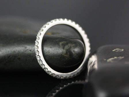Ready to Ship Mohma 14kt White Gold Scalloped Diamonds FULL Eternity Ring