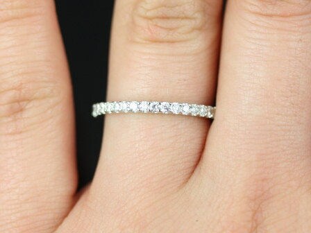 Ready to Ship Mohma 14kt White Gold Scalloped Diamonds FULL Eternity Ring