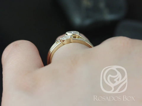 Ready to Ship Full House 14kt Gold Diamond Stacking Ring Set - Rosados Box