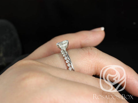 2ct Sandra 8mm & Petite Naomi 14kt Moissanite Diamond Round Solitaire Bridal Set - Rosados Box