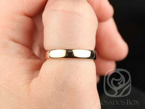 Dax 4mm 14kt Rose Gold Rounded Pipe Matte or High Finish Band (Chic Classics Collection)