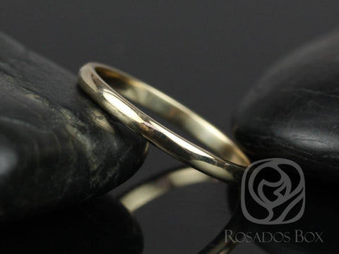 Steve 2mm 14kt Yellow Gold Oval Plain Non-Comfort Fit Matte or High Finish Band (Chic Classics Collection)